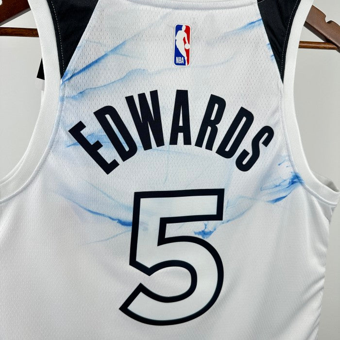 Minnesota Timberwolves NBA shirt 2023 season home white EDWARDS 5