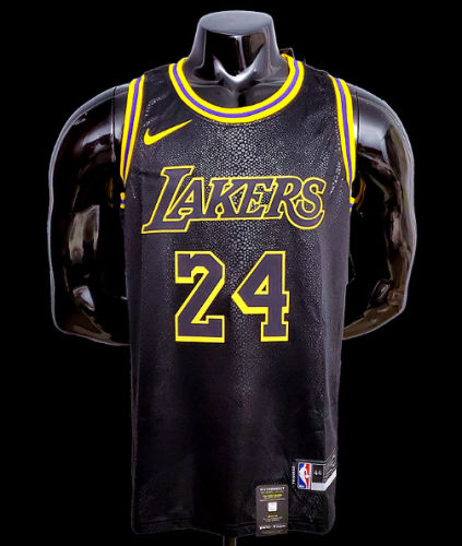 Lakers NBA jersey shirt black Kobe Bryant 24