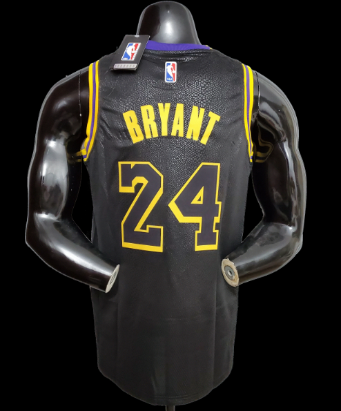 Lakers NBA jersey shirt black Kobe Bryant 24